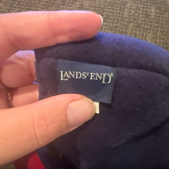 LANDS END FLEECE HEADBAND EARMUFF Size L Red Navy Made In USA - Picture 3 of 4